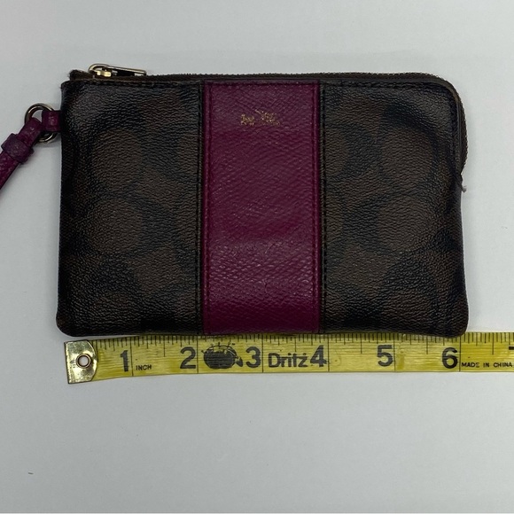 Coach Signature Wristlet 6X4 Brown/Burgundy F54629 CLASSIC CASUAL TRAVEL - Picture 7 of 13